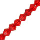 Faceted glass bicone beads 6mm Tranparent red